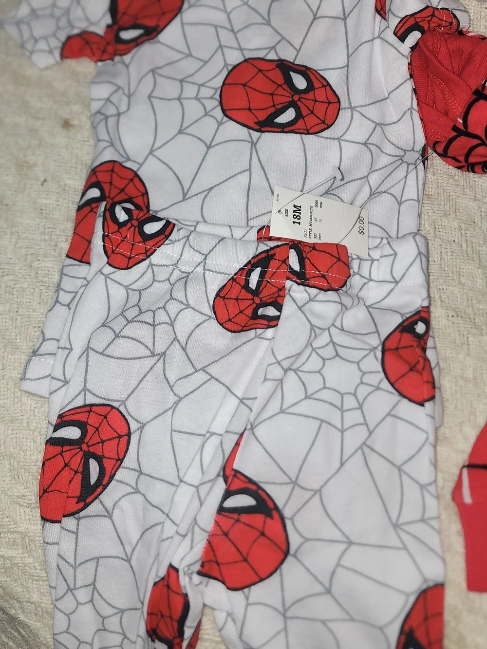 Spiderman Kids Pajama 4 Piece Set Red Blue White Marvel Sz 18M NWT